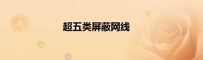 超五类屏蔽网线