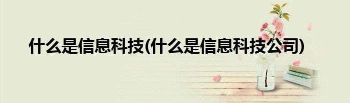 什么是信息科技(什么是信息科技公司)