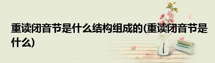 重读闭音节是什么结构组成的(重读闭音节是什么)