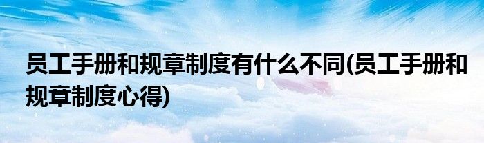 员工手册和规章制度有什么不同(员工手册和规章制度心得)