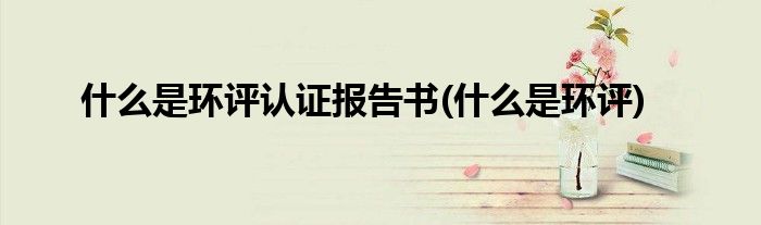 什么是环评认证报告书(什么是环评)