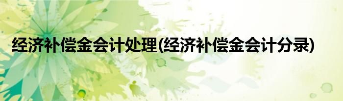 经济补偿金会计处理(经济补偿金会计分录)