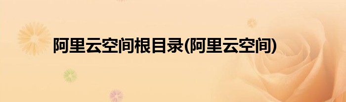 阿里云空间根目录(阿里云空间)