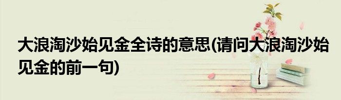 大浪淘沙始见金全诗的意思(请问大浪淘沙始见金的前一句)