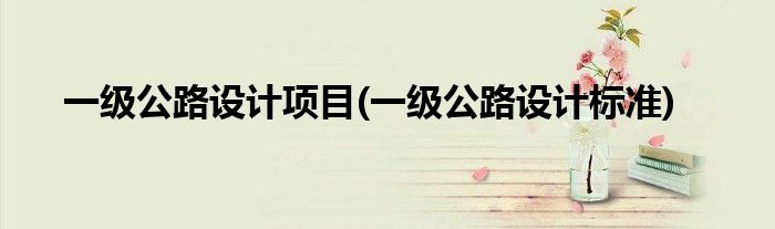 一级公路设计项目(一级公路设计标准)