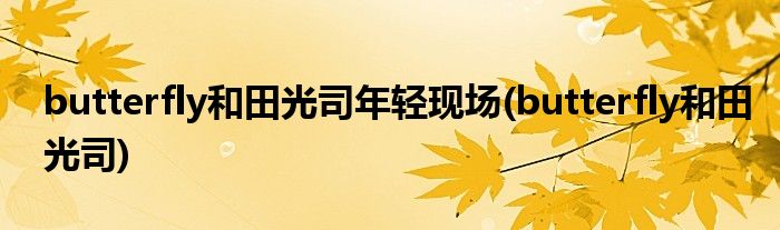 butterfly和田光司年轻现场(butterfly和田光司)