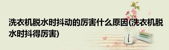 洗衣机脱水时抖动的厉害什么原因(洗衣机脱水时抖得厉害)