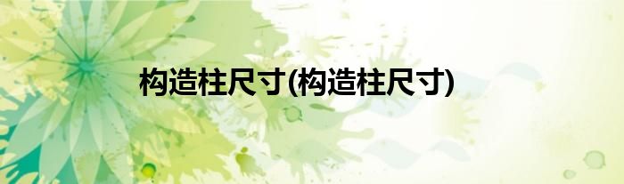 构造柱尺寸(构造柱尺寸)