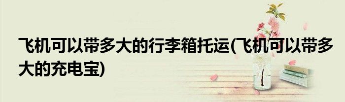 飞机可以带多大的行李箱托运(飞机可以带多大的充电宝)
