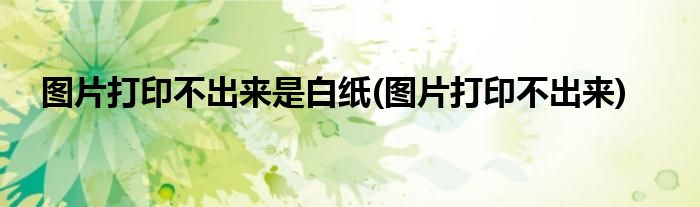 图片打印不出来是白纸(图片打印不出来)