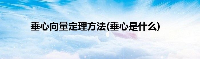 垂心向量定理方法(垂心是什么)