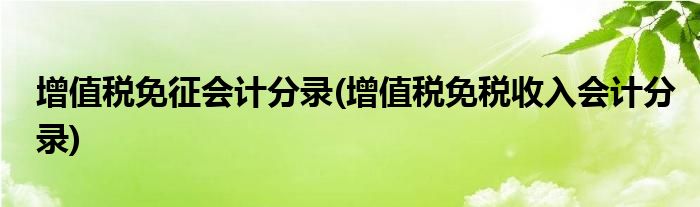 增值税免征会计分录(增值税免税收入会计分录)