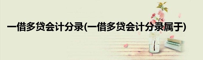 一借多贷会计分录(一借多贷会计分录属于)