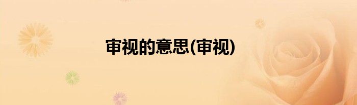审视的意思(审视)