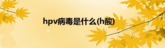 hpv病毒是什么(h酸)