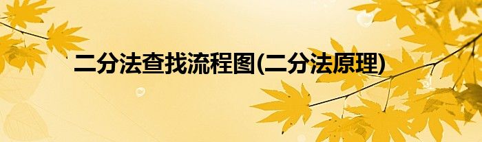 二分法查找流程图(二分法原理)