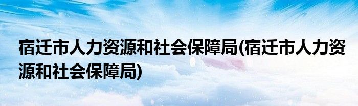宿迁市人力资源和社会保障局(宿迁市人力资源和社会保障局)