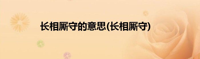 长相厮守的意思(长相厮守)
