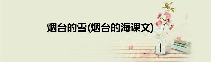烟台的雪(烟台的海课文)
