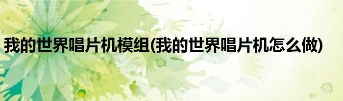 我的世界唱片机模组(我的世界唱片机怎么做)