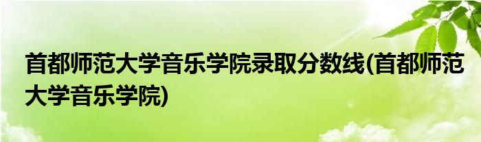 首都师范大学音乐学院录取分数线(首都师范大学音乐学院)