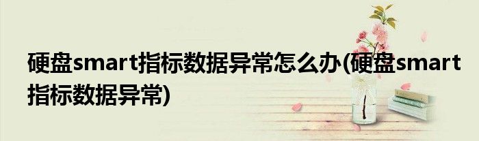 硬盘smart指标数据异常怎么办(硬盘smart指标数据异常)