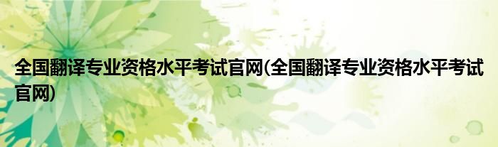 全国翻译专业资格水平考试官网(全国翻译专业资格水平考试官网)