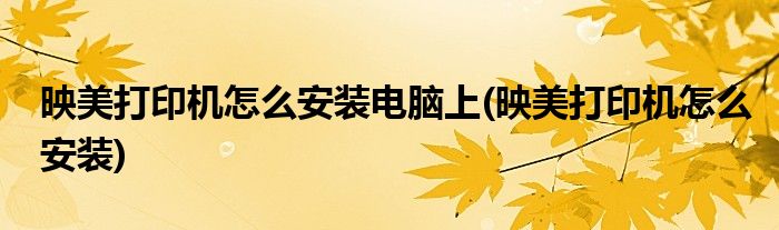 映美打印机怎么安装电脑上(映美打印机怎么安装)