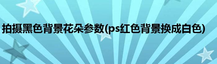 拍摄黑色背景花朵参数(ps红色背景换成白色)