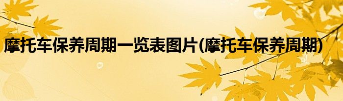 摩托车保养周期一览表图片(摩托车保养周期)