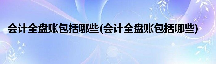 会计全盘账包括哪些(会计全盘账包括哪些)