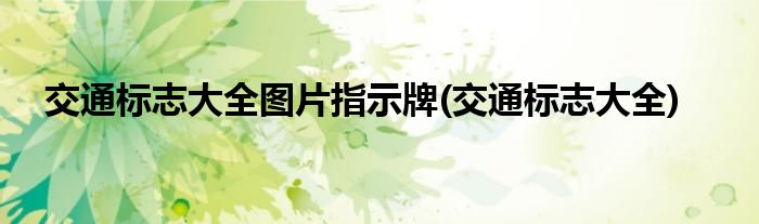 交通标志大全图片指示牌(交通标志大全)
