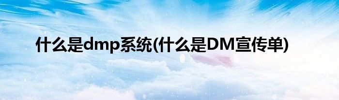 什么是dmp系统(什么是DM宣传单)
