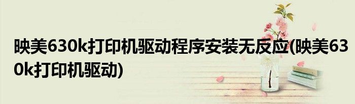 映美630k打印机驱动程序安装无反应(映美630k打印机驱动)