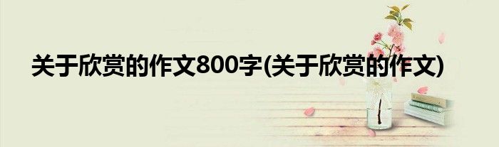 关于欣赏的作文800字(关于欣赏的作文)