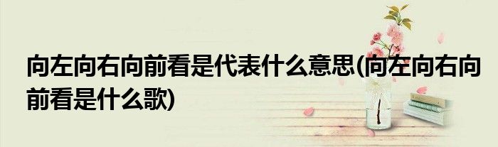 向左向右向前看是代表什么意思(向左向右向前看是什么歌)