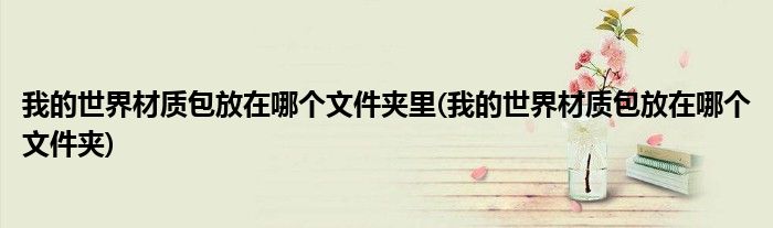 我的世界材质包放在哪个文件夹里(我的世界材质包放在哪个文件夹)