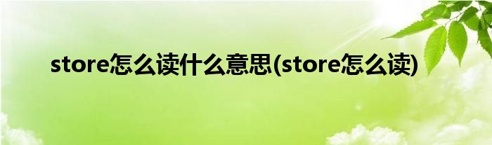 store怎么读什么意思(store怎么读)