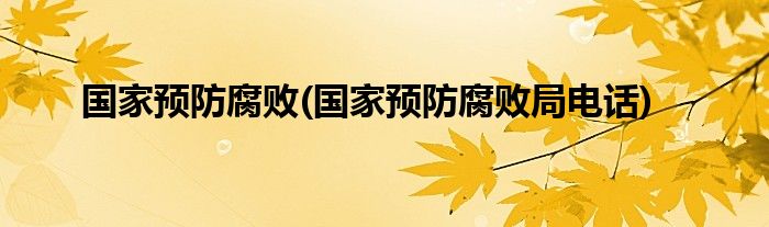 国家预防腐败(国家预防腐败局电话)