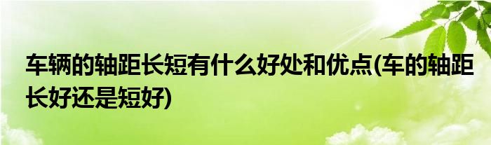 车辆的轴距长短有什么好处和优点(车的轴距长好还是短好)
