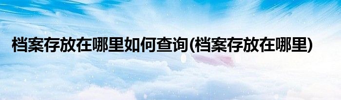 档案存放在哪里如何查询(档案存放在哪里)