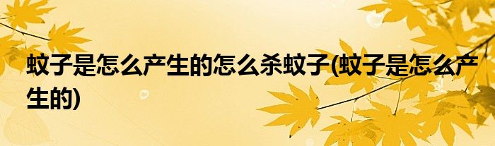 蚊子是怎么产生的怎么杀蚊子(蚊子是怎么产生的)