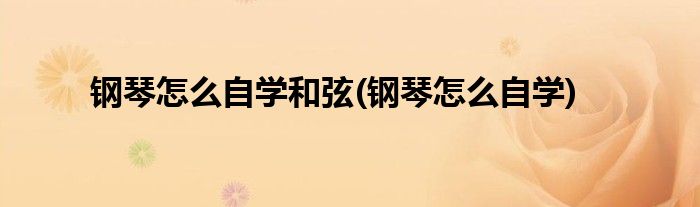 钢琴怎么自学和弦(钢琴怎么自学)