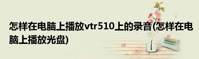 怎样在电脑上播放vtr510上的录音(怎样在电脑上播放光盘)