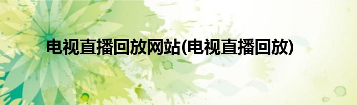电视直播回放网站(电视直播回放)