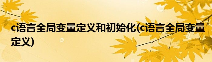 c语言全局变量定义和初始化(c语言全局变量定义)