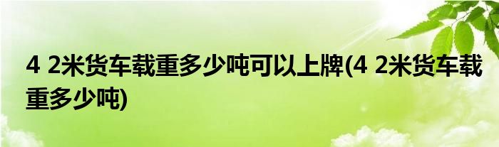 4 2米货车载重多少吨可以上牌(4 2米货车载重多少吨)