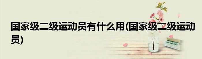 国家级二级运动员有什么用(国家级二级运动员)
