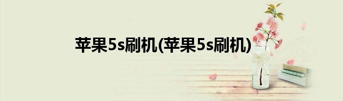 苹果5s刷机(苹果5s刷机)