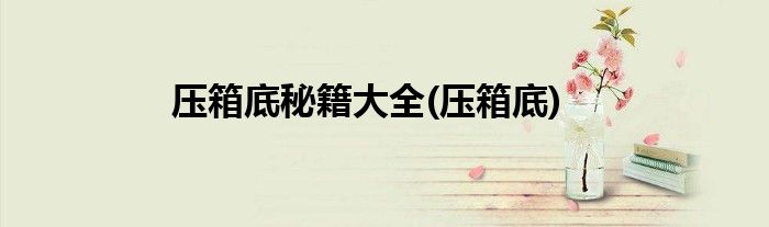 压箱底秘籍大全(压箱底)